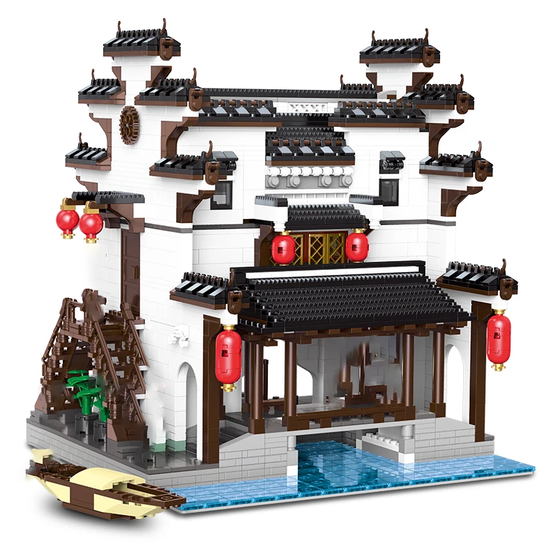 

3014PCS City Street View MOC Chinese Architecture Jiangnan Water Town Series Model Bricks DIY Building Blocks Toys for Kids Gift