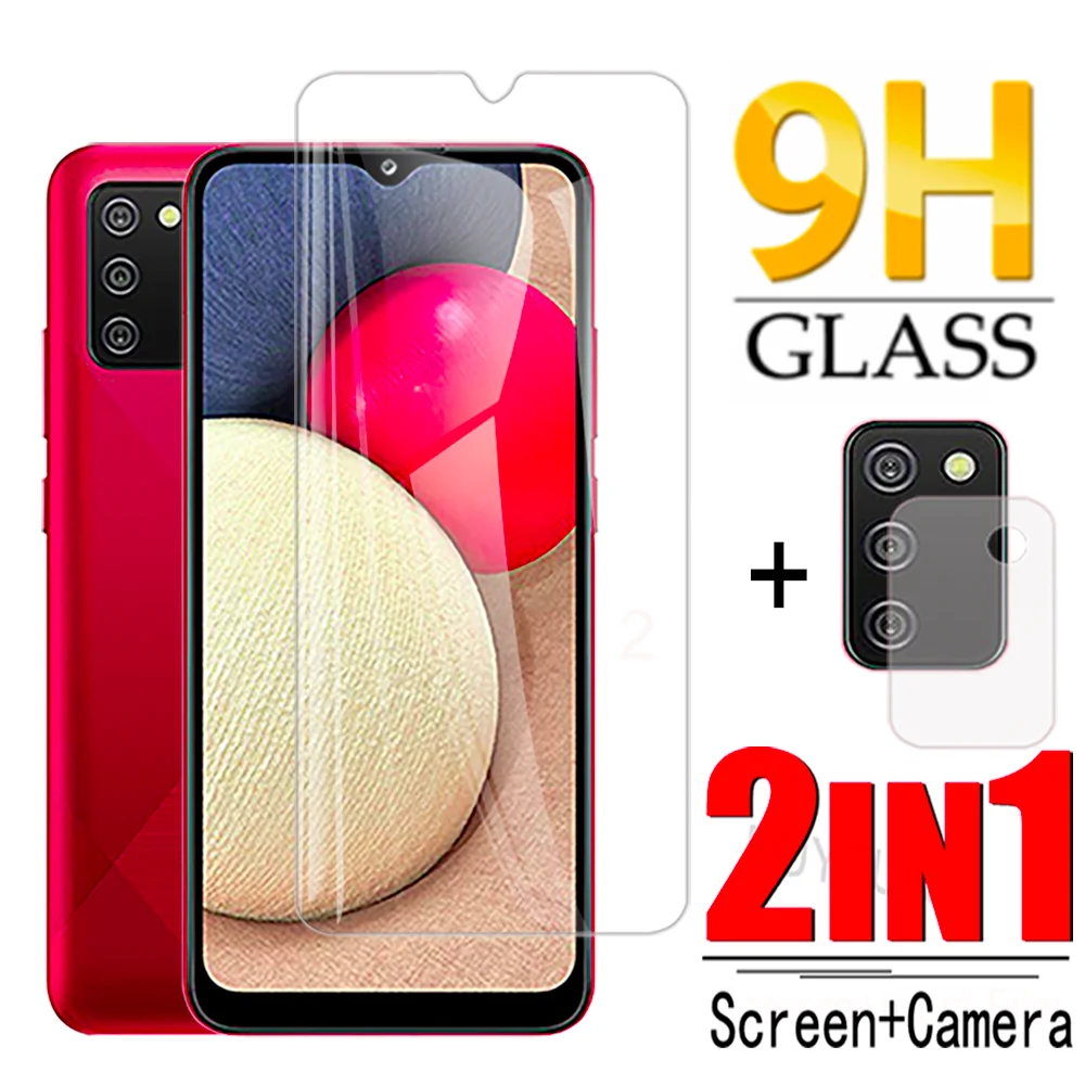 

Передняя + Защитная пленка для объектива 2 в 1 для Samsung Galaxy A02s EU A12 SM-A125F/DSN, защитная пленка для экрана премиум-класса