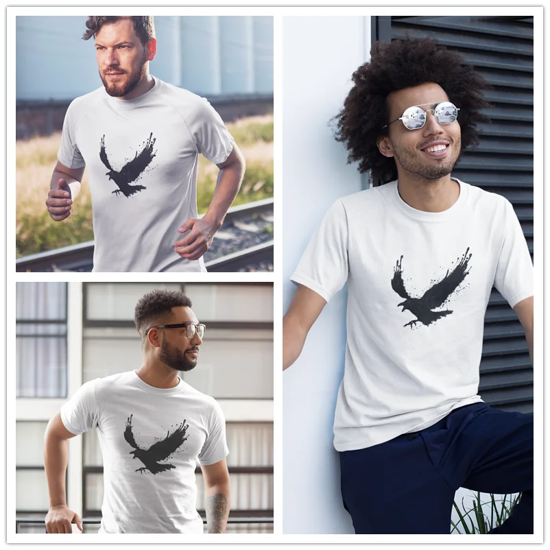 Ворон футболка с Рэйвен весело Графический Футболка Повседневная 4xl для мужчин 100