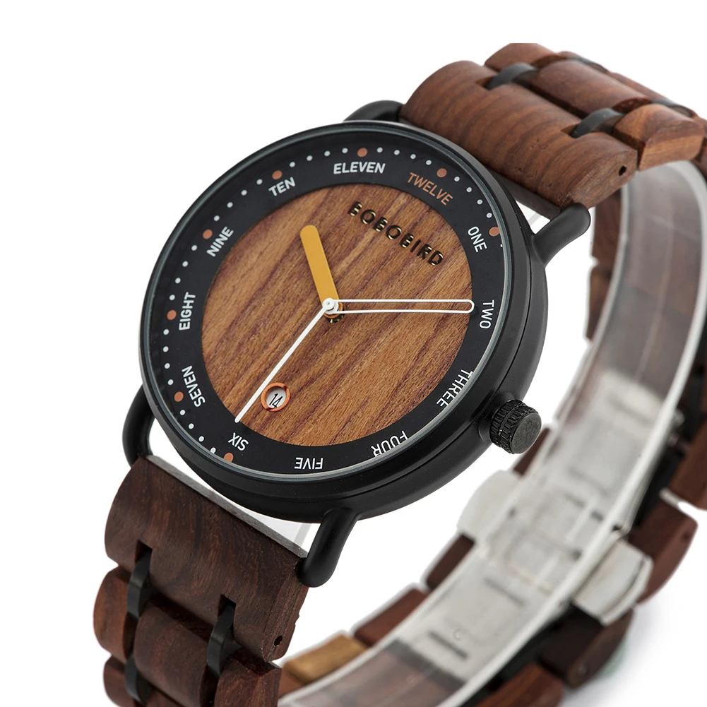 

BOBO BIRD Wood Men's Watch Top Brand Luxury Wristwatches Wooden Gift Box Man Clock Fashion Dropshipping relojes para hombre