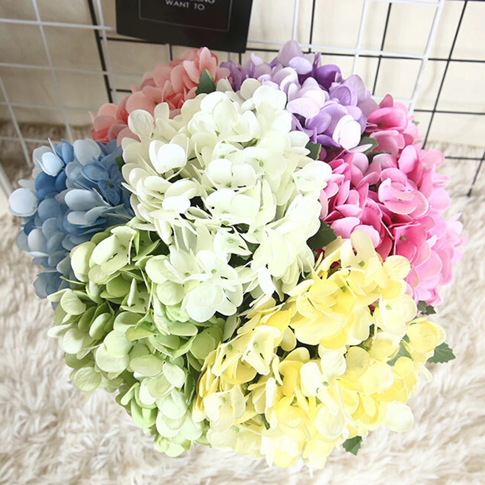 Искусственные цветы гортензии ветка домашний Свадебный декор Осенний Шелковый
