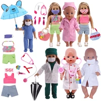 doll clothes umbrella mask doctor nurse uniform clothestoys medical equipments fit 18 inch american doll43 cm baby doll girl