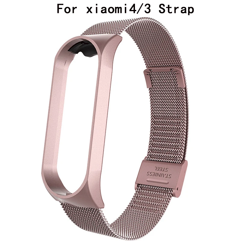 mi4 3 Strap Силиконовый стальной ремешок для Xiao mi 3 4, умный браслет из нержавеющей стали, сменный ремешок для mi band 3 4, Xiao mi, умный Браслет - Цвет: mi4 3 Strap