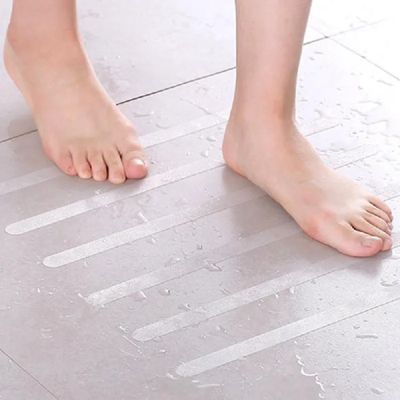 

12/24pcs Bathroom Shower Anti-Slip Strips Bath Safety Strips Transparent Waterproof Stickers Tape Home Kitchen Stairs Non-Slip