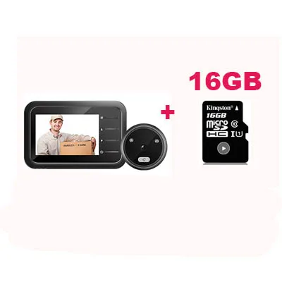 Videoeye 16GB card Видео-глазок дверной звонок Камера авто фото видео запись электронное кольцо ночной вид цифровой дверной зритель Домашняя безопасность - Цвет: Videoeye 16GB card
