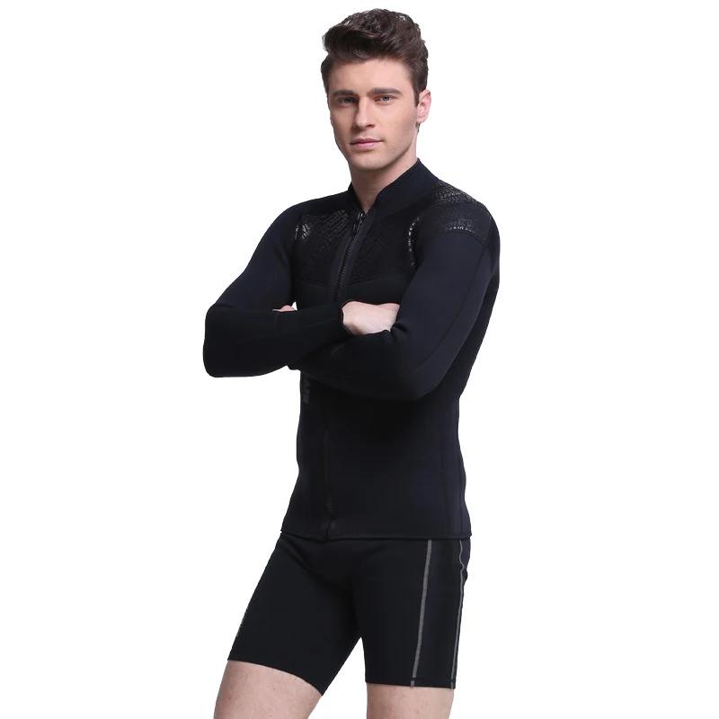 

New Men 3MM Neoprene Diving Jackets Professional Surf Suit Long Sleeve Front Zipper Water Sports Keep Warm Surfing Tops Coats