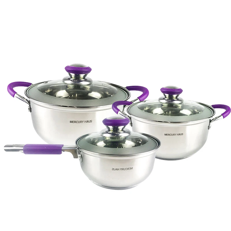 6PCS Stainless Steel Kitchen Casserole Saucepan Pot Set Cookware Induction Cooker Kitchenware Sets | Дом и сад