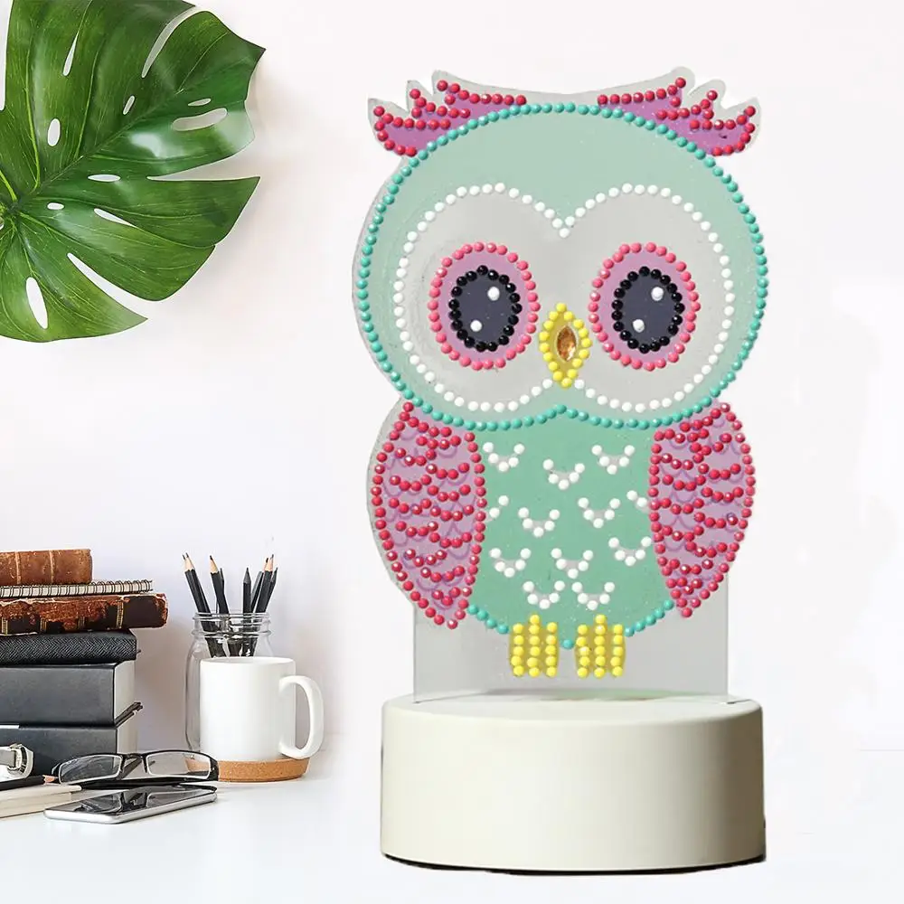 

5D DIY алмазная живопись, светодиодная подсветка «сделай сам», животное, сова «сделай сам», алмазная вышивка, лампа, светодиодная лампа с полны...