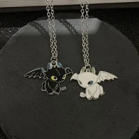 cartoon childlike black and white double evil necklace men and women couples girlfriends pendant personalized sweater chain