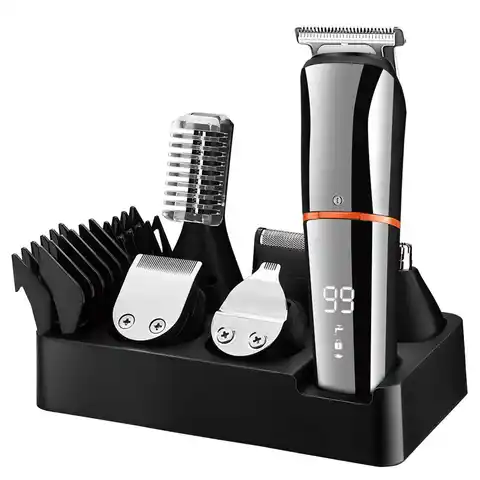Машинка для стрижки волос Surker 5 в 1, мужская, беспроводная, многофункциональная, набор для бритья