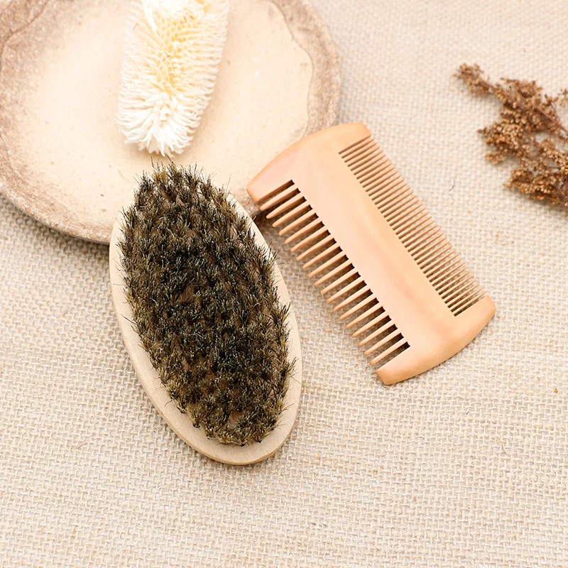 High Quality Soft Boar Bristle Wood Beard Brush Hairdresser Shaving Tool Men Mustache Comb Kit With Gift Bag Beard Hair Comb Set
High Quality Soft Boar Bristle Wood Beard Brush Hairdresser Shaving Tool Men Mustache Comb Kit With Gift Bag Beard Hair Comb Set