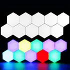 Настенная лампа с Сотами, квантовая Шестигранная цветная светодиодная лампа с сенсорной подсветкой для спальни, гостиной, лестницы, лофта, декор сделай сам, светильник