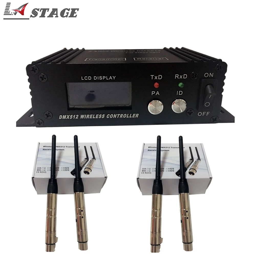 

Беспроводной DMX512 приемник/передатчик с ЖК-дисплеем 2,4 ГГц, 4 шт., гнездовой/мужской DMX приемник/передатчик