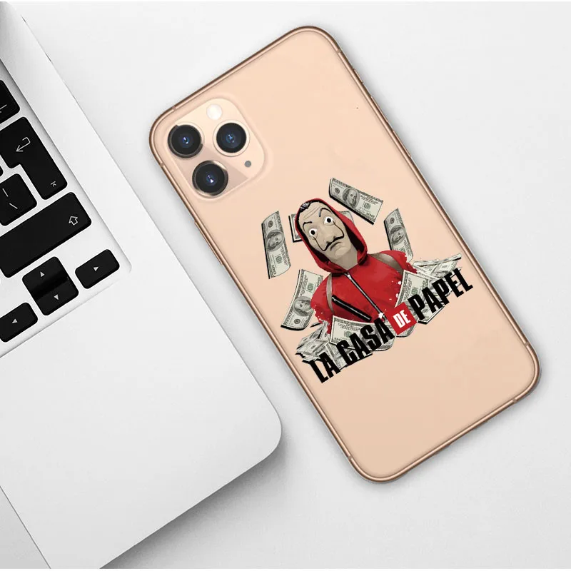 

La Casa De Papel Money Heist Spain Tv clear Silicone phone case For iPhones 11Pro Max Xs SE 2020 6 6S 7 8 Plus X xr xs max Cover