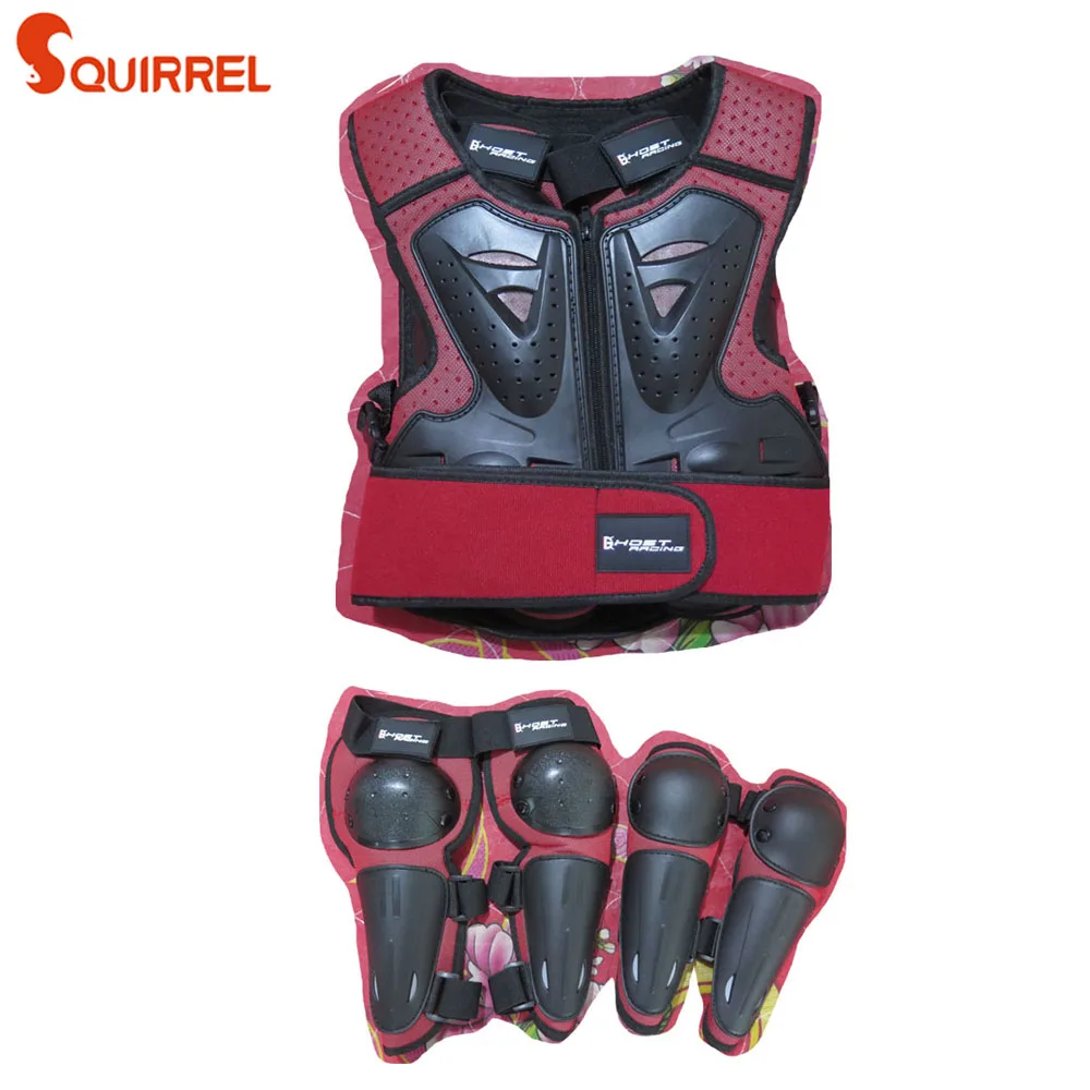 Красный Детский защитный жилет для тела броня мотокросса езды на велосипеде