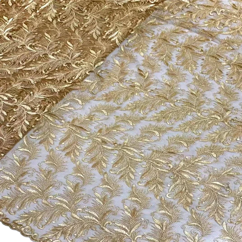 

Высококачественная благородная Золотая нигерийская африканская кружевная ткань с вышивкой французское кружево материал для свадебного п...