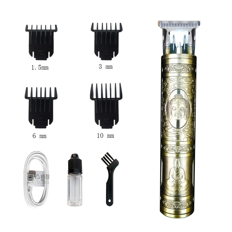 Ретро Бронзовый сплав Персонализированная Парикмахерская Машинка для стрижки