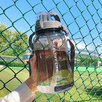 1 52l large capacity plastic water bottle with strap portable space sport bottle with rope student leak proof cup free shipping