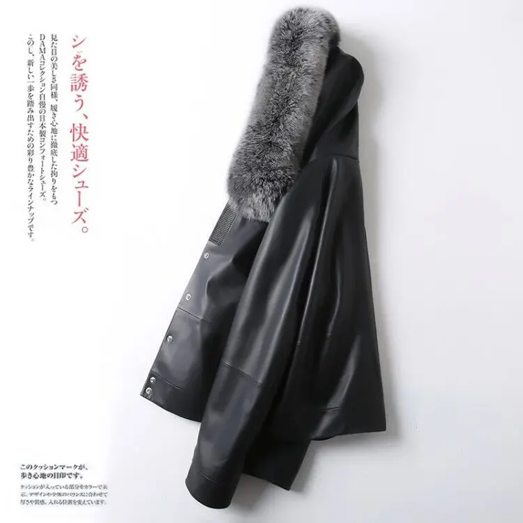 Дубленка куртка на осень зиму женская одежда 2021 в Корейском стиле с рисунком лисы