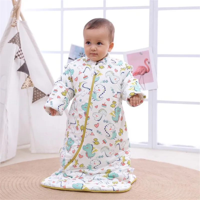 Плотный детский спальный мешок со съемным рукавом хлопковый конверт