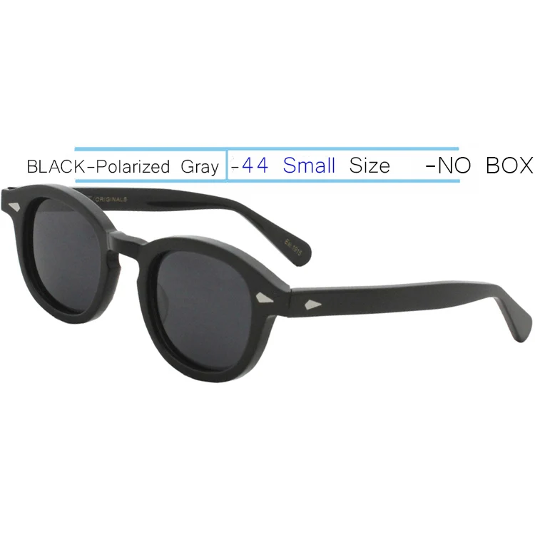 44-Black-Gray IVSTA Jonny Depp, мужские очки, ручная работа, ацетат, оправа, поляризационные солнцезащитные очки, круглые, люксовый бренд, оптические, близорукость, рецепт, логотип - Цвет оправы: 44-Black-Gray