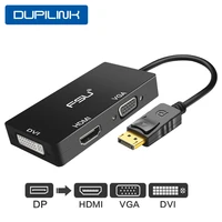dupilink displayport dp to hdmi compatible dvi vga adapter 1080p display port cable converter for pc laptop projector