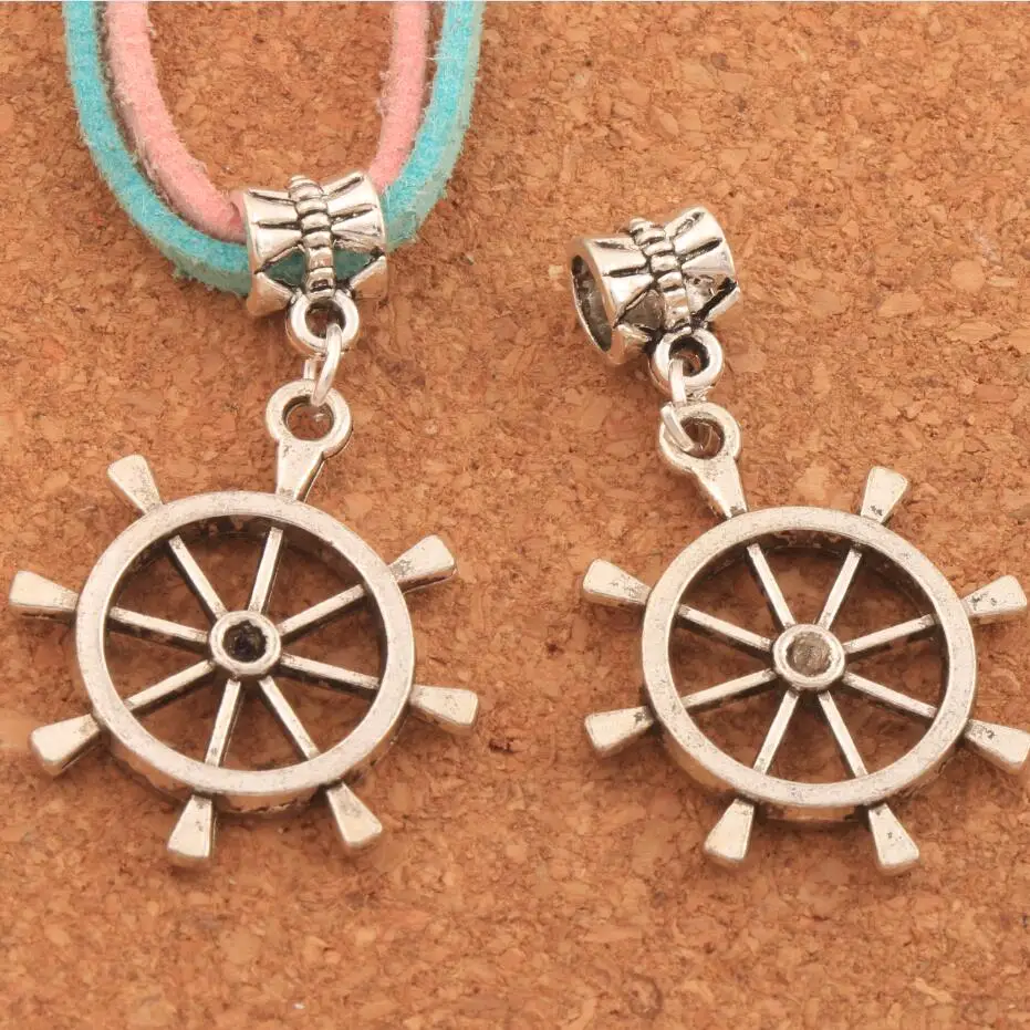 Бусины из цинкового сплава с большим отверстием, 24x29 мм, 60 шт.