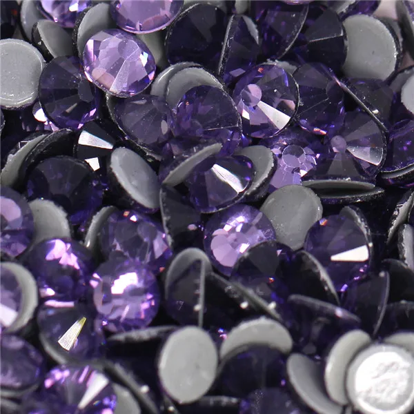 31Tanzanite Высокое качество горячей фиксации страз стекла многоцветные стрейч-планка Стразы для одежды гладить на камни и кристаллы SS6-SS30 - Цвет: 31Tanzanite