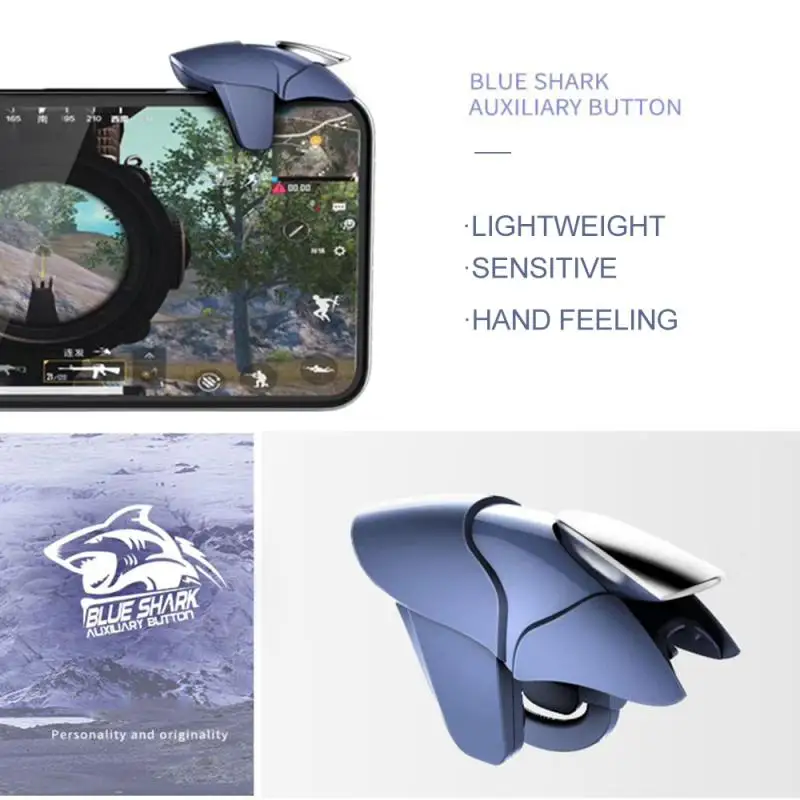 New Blue Shark Eating Chicken Handle 1 Pair Of Game Trigger For PUBG Mobile Metal Joystick Iphone Android | Электроника