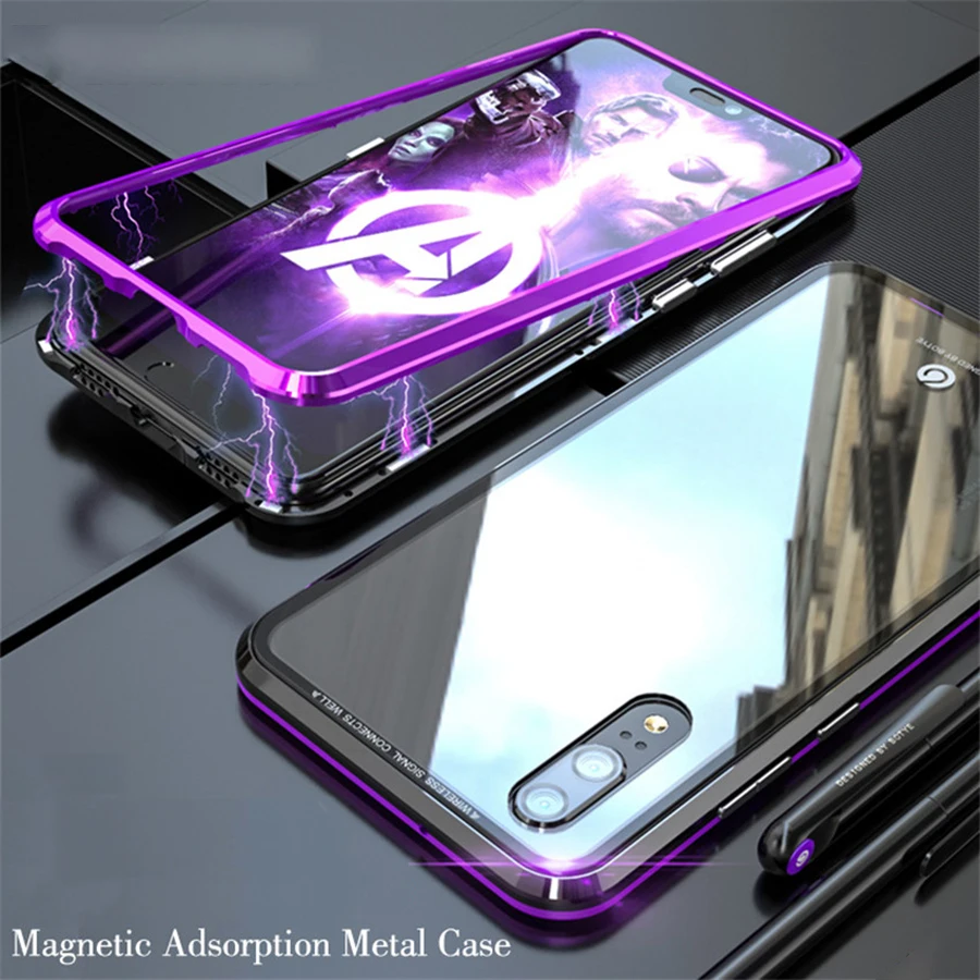 360 Полное покрытие Передняя металлическая рамка + Задняя стеклянная Магнитная