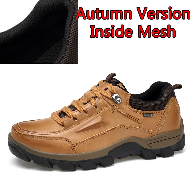 Autumn Light Brown SURGUT/фирменные размера плюс; большие размеры 37-47 Мужская обувь Демисезонный модная обувь из натуральной кожи Повседневное туфли, дышащие лоферы на плоской подошве Мужская обувь - Цвет: Autumn Light Brown