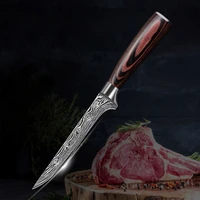 solid wood handle damascus grain stainless steel 6 inch boning knife professional kitchen knives gift box packaging