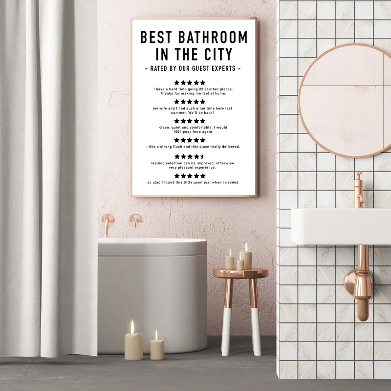 Забавные отзывы о ванной Картина на холсте принты цитаты для современный