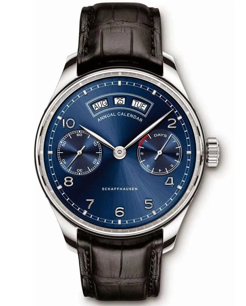 

Classic New Men Automatic Mechanical Daydate Big Pilot Le Petit Prince 7 Day Power Reserve Black Leather Silver Blue Watch