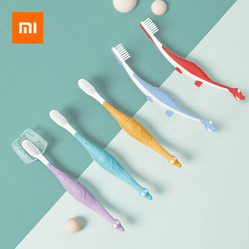 5 шт./упаковка Детские зубные щетки Xiaomi милые детские в форме динозавра для
