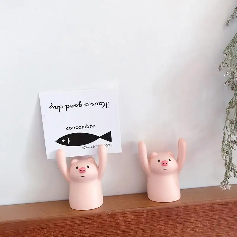 

Piggy Card Picture Holders Room Decoration Girl Cute Style Desktop Message Holder Memo Folder Photo Folder