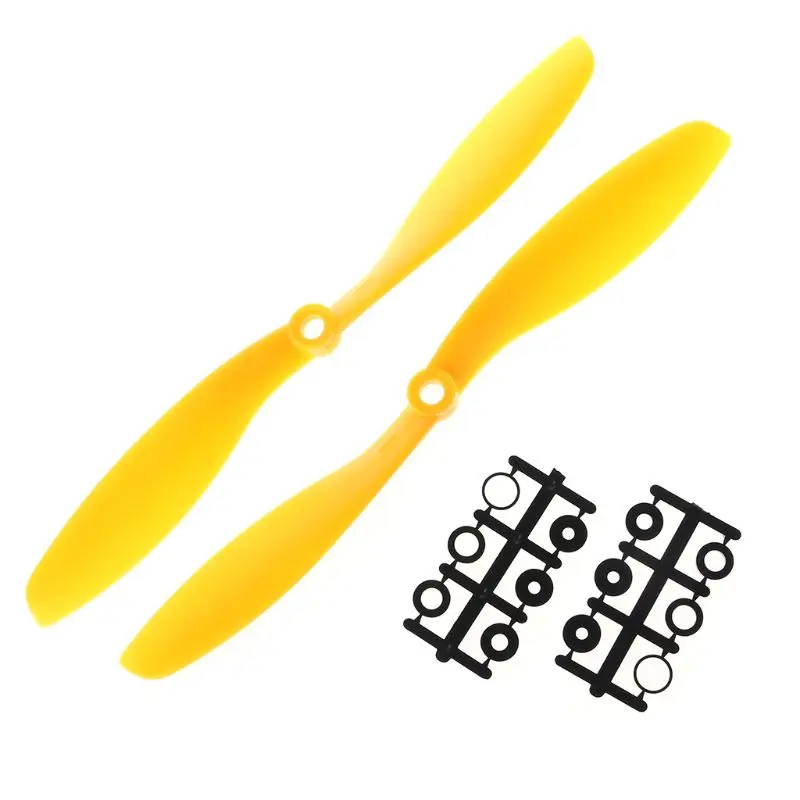 2шт пластик 8045 Prop CW CCW пропеллеры для RC Квадрокоптер, многороторный вертолёт самолет Y51E - Цвет: Yellow