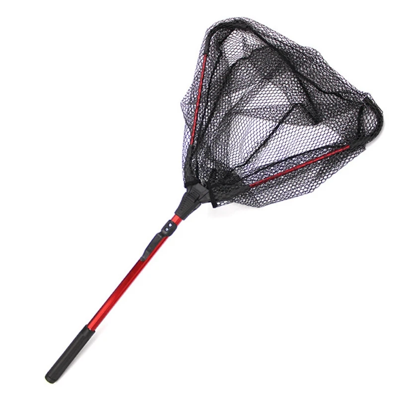 

Portable Triple-cornered Fishing Net, Aluminum Alloy Foldable Rod Nylon Hand Net Catch Fish Tackle Accessories