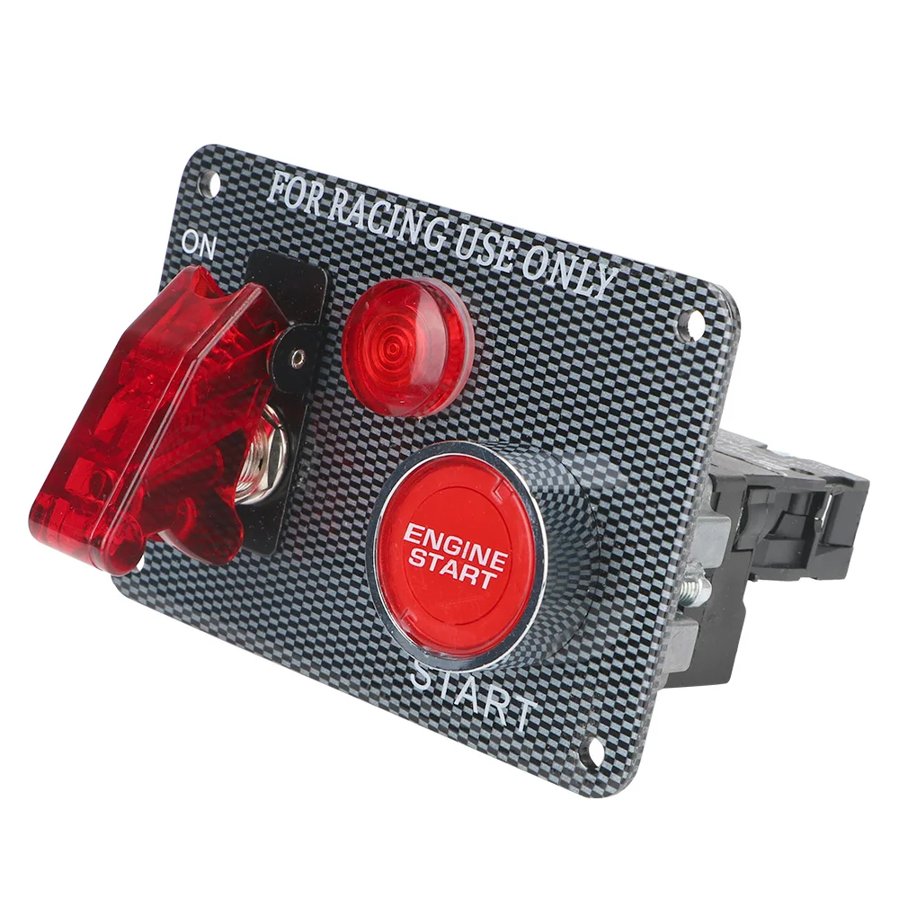 

2 переключателя из углеродного волокна, панель переключателя для модификации автомобиля, пусковой переключатель