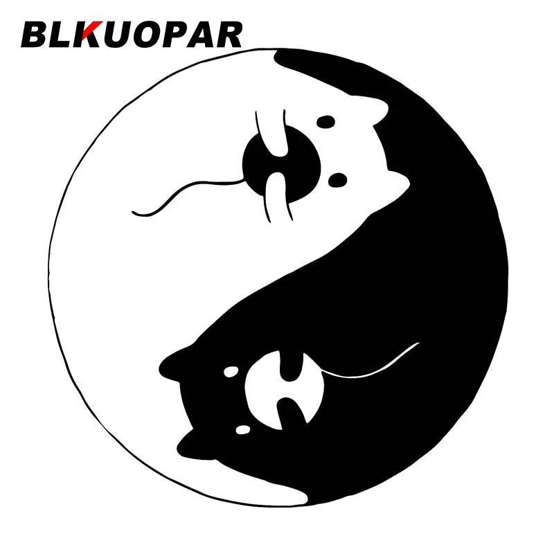 

BLKUOPAR Yin Yang Cats Car Sticker Personality Occlusion Scratch Decal Creative Windshield Refrigerator Bumper Car Accessories