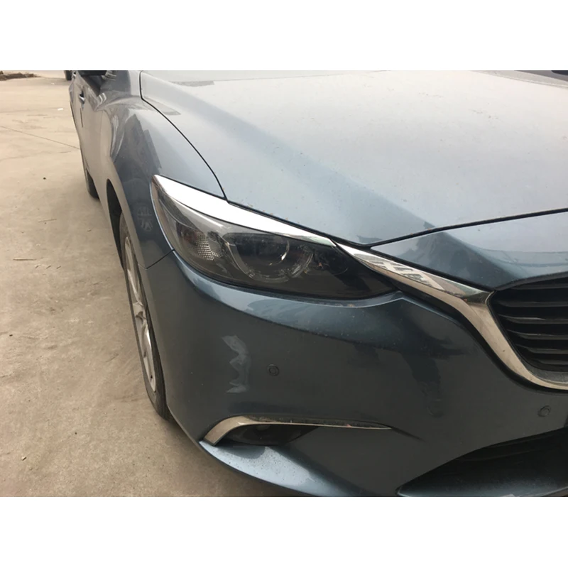 Хром ABS головной светильник передняя лампа брови век планки для 2018для Mazda 6 GJ ATENZA для мазда 6