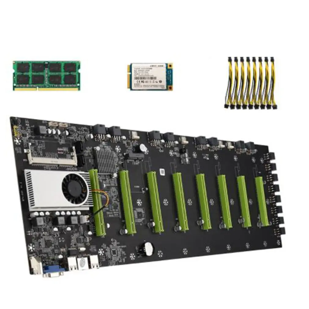 

BTC-D37 мульти-графика 8 карта хост-пластина Btc Майнер ЦП 8 PCLE с 4G/8G и 128G MSATA SDDR крупногабаритный Настольный Майнинг