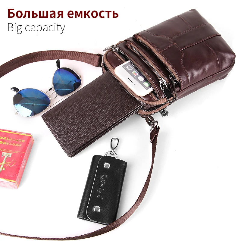 Cobbler Legend 5 Карманов мужская сумка через плечо из натуральной кожи для путешествий
