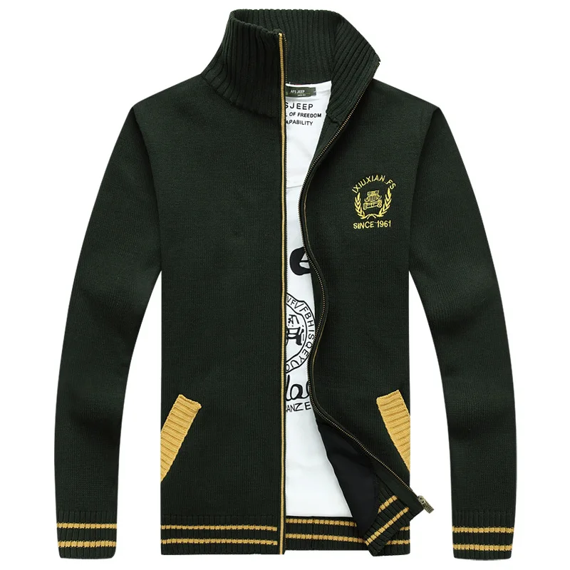 Мужские свитера осенний кардиган Мужская водолазка с воротником на молнии