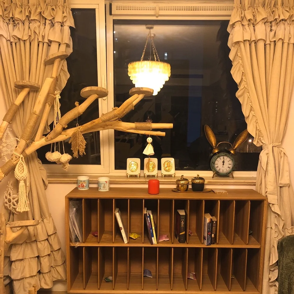 Двухслойные однотонные хлопковые занавески в американском стиле сельском s из