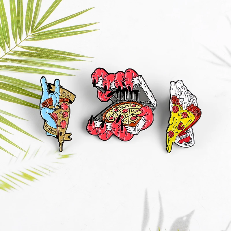 клюква пицца эмаль брошка дьявол рука кассетный нарезанная булавка бес пища