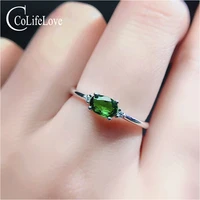 colife jewelry 925 silver gemstone ring for office woman 100 natural diopside ring sterling silver diopside jewelry