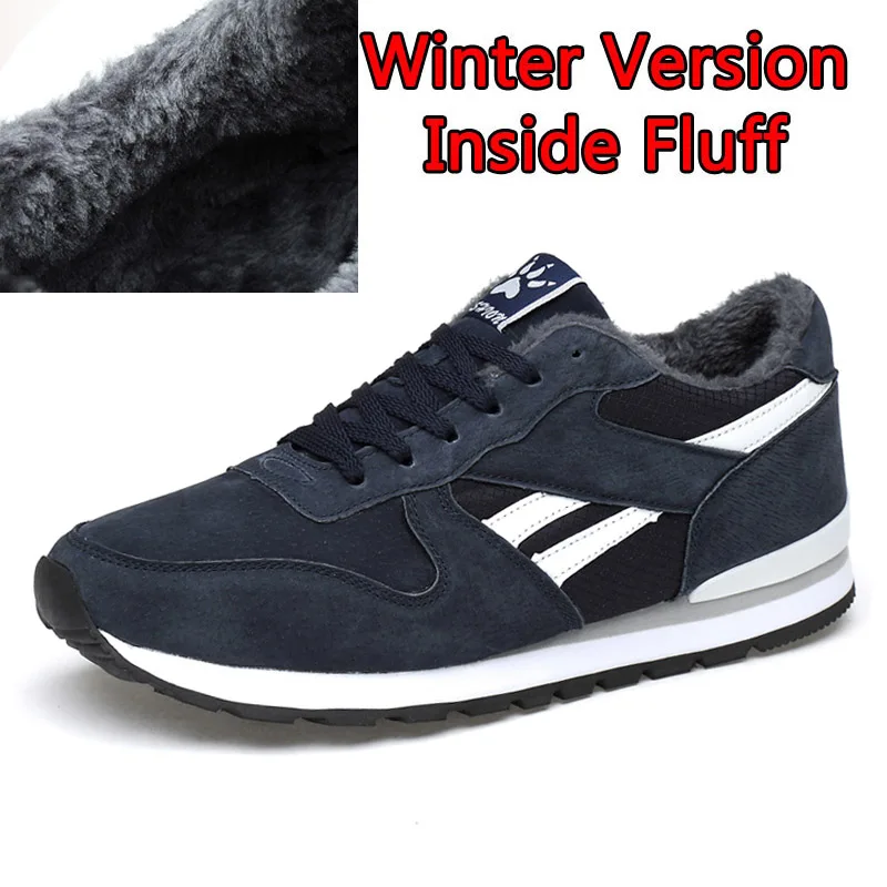01 Winter Blue FEVRAL Для мужчин, кроссовки из натуральной кожи Повседневная дышащая обувь Нескользящая прогулочная обувь светильник Вес резиновая подошва, на шнуровке - Цвет: 01 Winter Blue