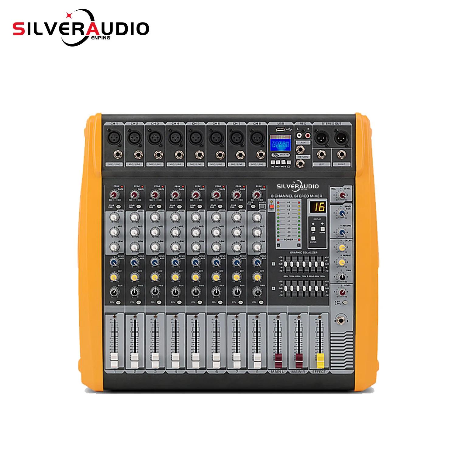 GAX-PM8 Профессиональный 8-канальный усилитель мощности звуковой миксер хорошая