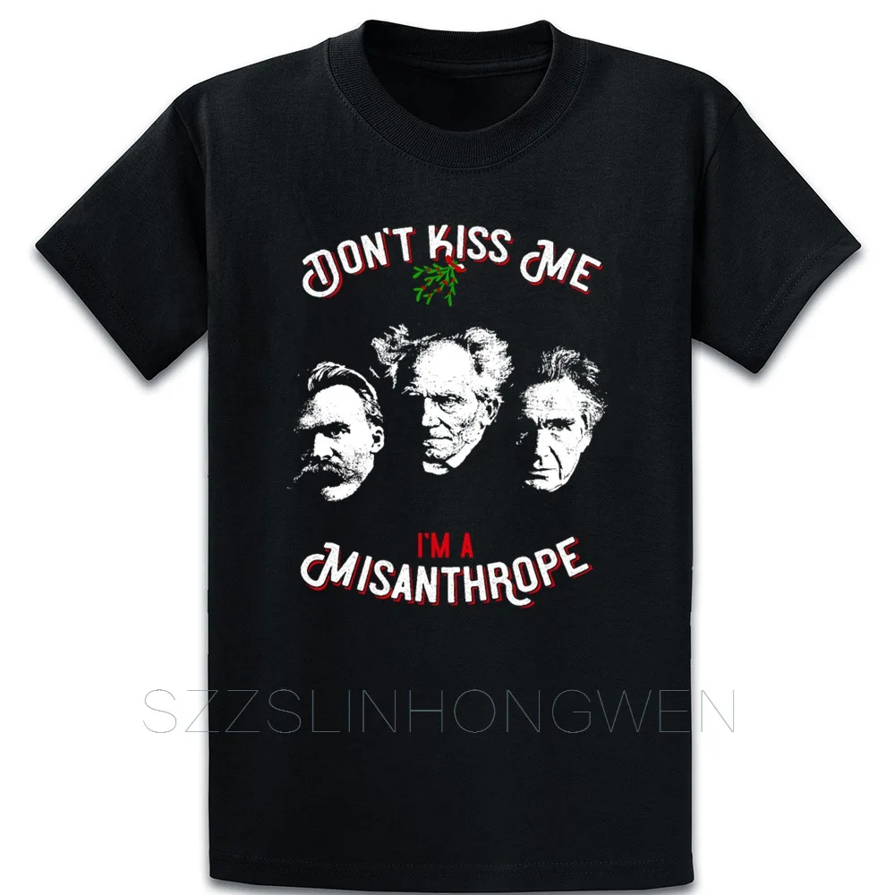 Nietzsche Schopenhauer Cioran No Kiss Misanthrope футболка хлопок весна осень тонкий размер Personalized Персонализированная Модная уникальная рубашка